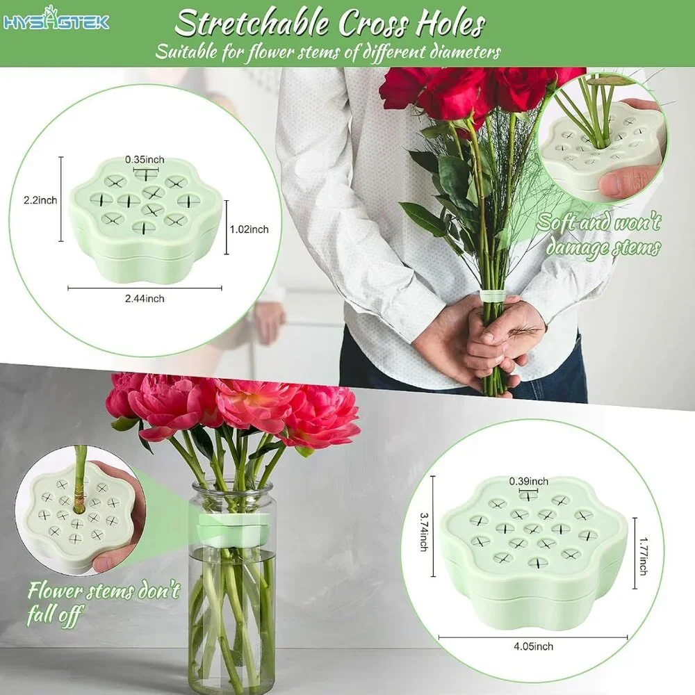 Silicone Stem Holder for Flowers Mint Green Flower Holder Vase